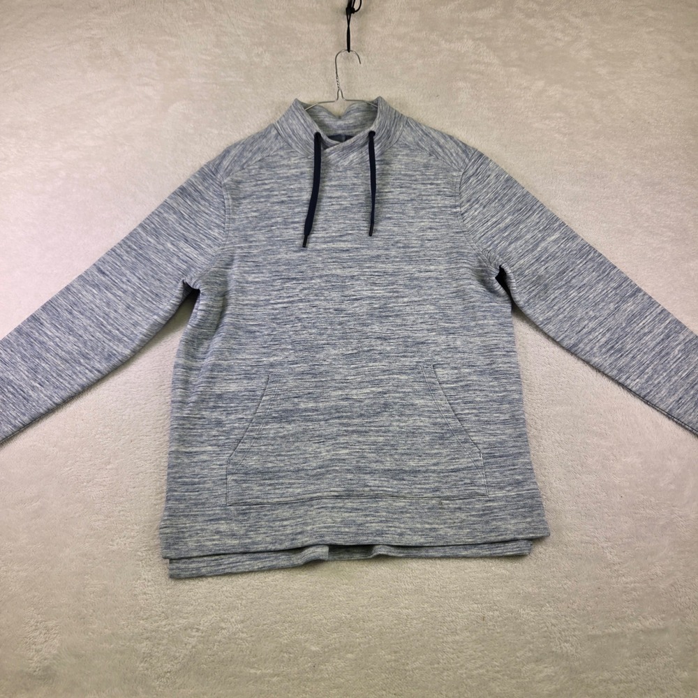 All In Motion Mens Blue Space Dye Funnel Neck Pullover Sweatshirt Size M